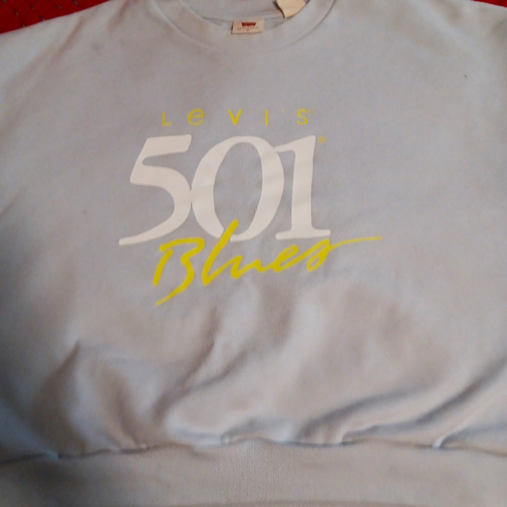 Levi's Light Blue Sweatshirt with Yellow Accents